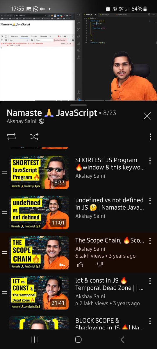 umamtwt's tweet image. I used to always answer &quot;hoisting&quot; as &quot;function is sent to top of code&quot; 😭
Now I&apos;m learning how JS actually works.
This is worth the hype it has 🙏
@akshaymarch7 you&apos;re a gem 🐐

#NamasteJavascript