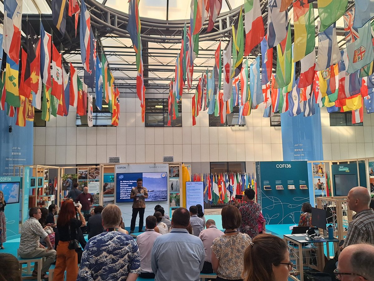 AlbertoAristin's tweet photo. Starting our event in @FAO at #COFI36  #BetterTogether to improve fisheries management and minimise environmental impacts @MSCecolabel https://t.co/Xatb9ZbSK9