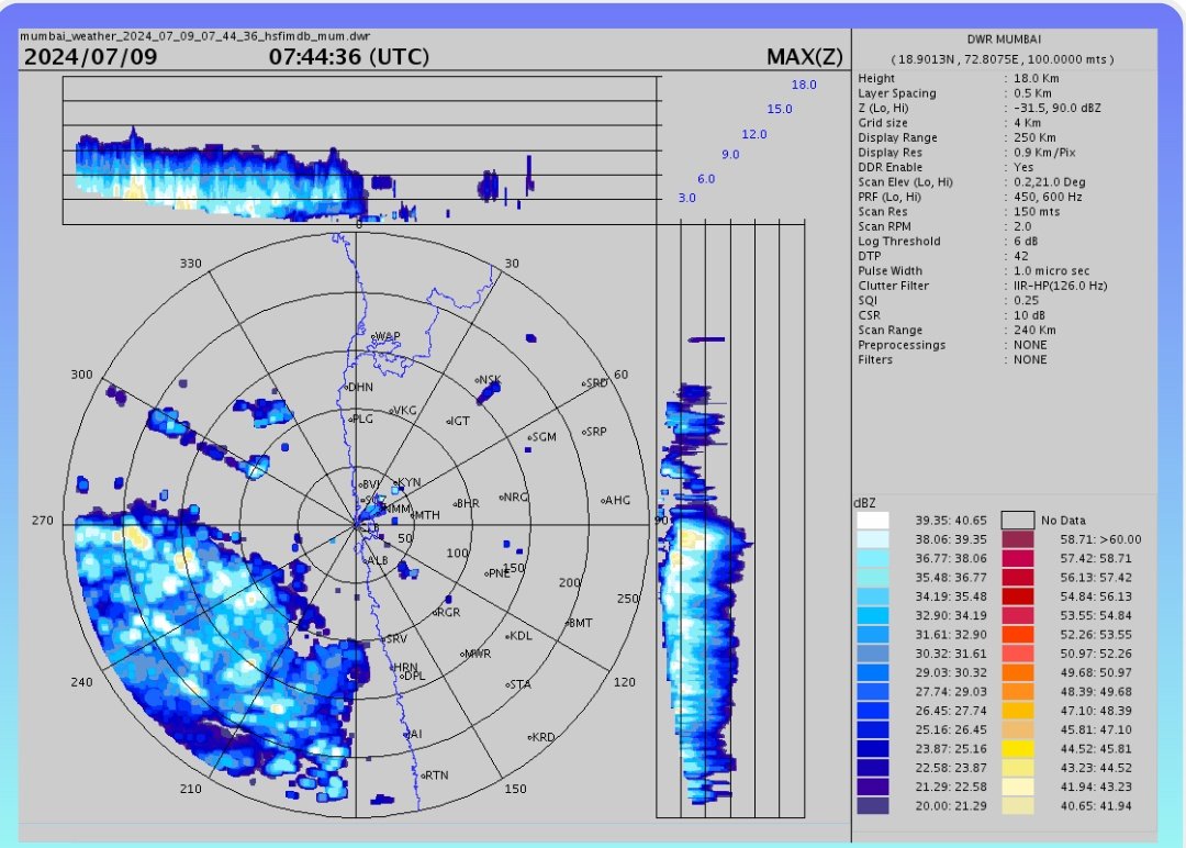meet_abhijit's tweet photo. E-W #shearzone effect can be seen clearly/practically on t #IMD #Mumbai #radar!
#Raining over the sea but not reaching the #Kokan coast. Notice the #easterly #winds at 3-4km height
Therefore have to depend on self popups & extension of same till #westerlies align
#MumbaiRains https://t.co/dxs86q5Qyr