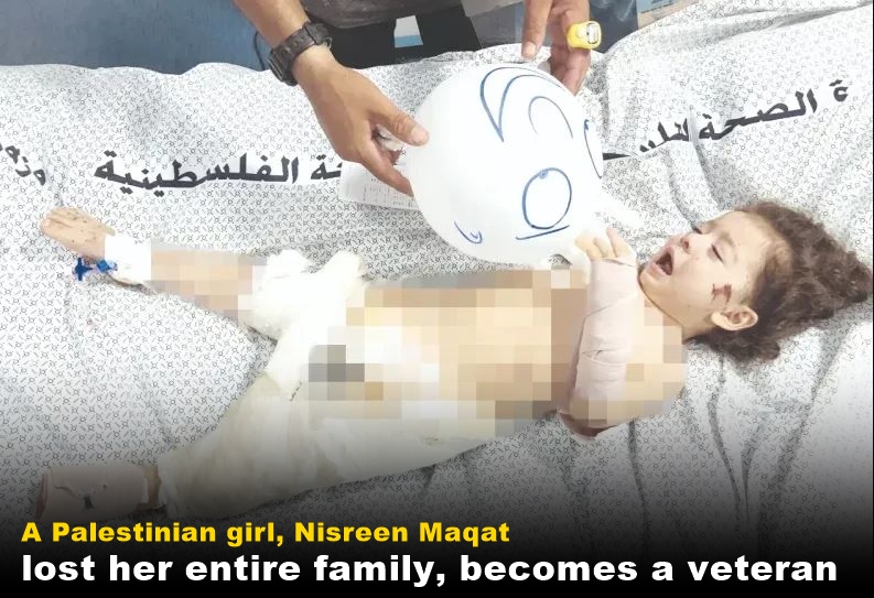 milligazeteEN's tweet photo. A Palestinian girl, Nisreen Maqat lost her entire family, becomes a veteran

https://t.co/47MJ0sGOJS https://t.co/H1rS5Zb6L5