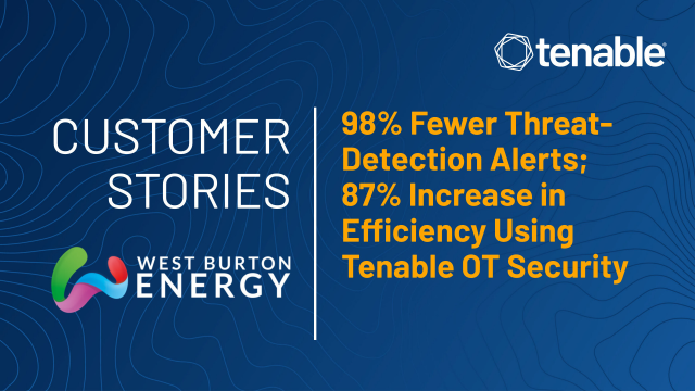 jennyocox's tweet photo. Using Tenable #OTSecurity, West Burton Energy was able to cut threat-detection alerts by 98% and boost efficiency by 87%! C&amp;I Engineers, Tom Keyworth and James Cartwright tell you how! https://t.co/G5bNsqqz73 https://t.co/WmOTYIpqwM