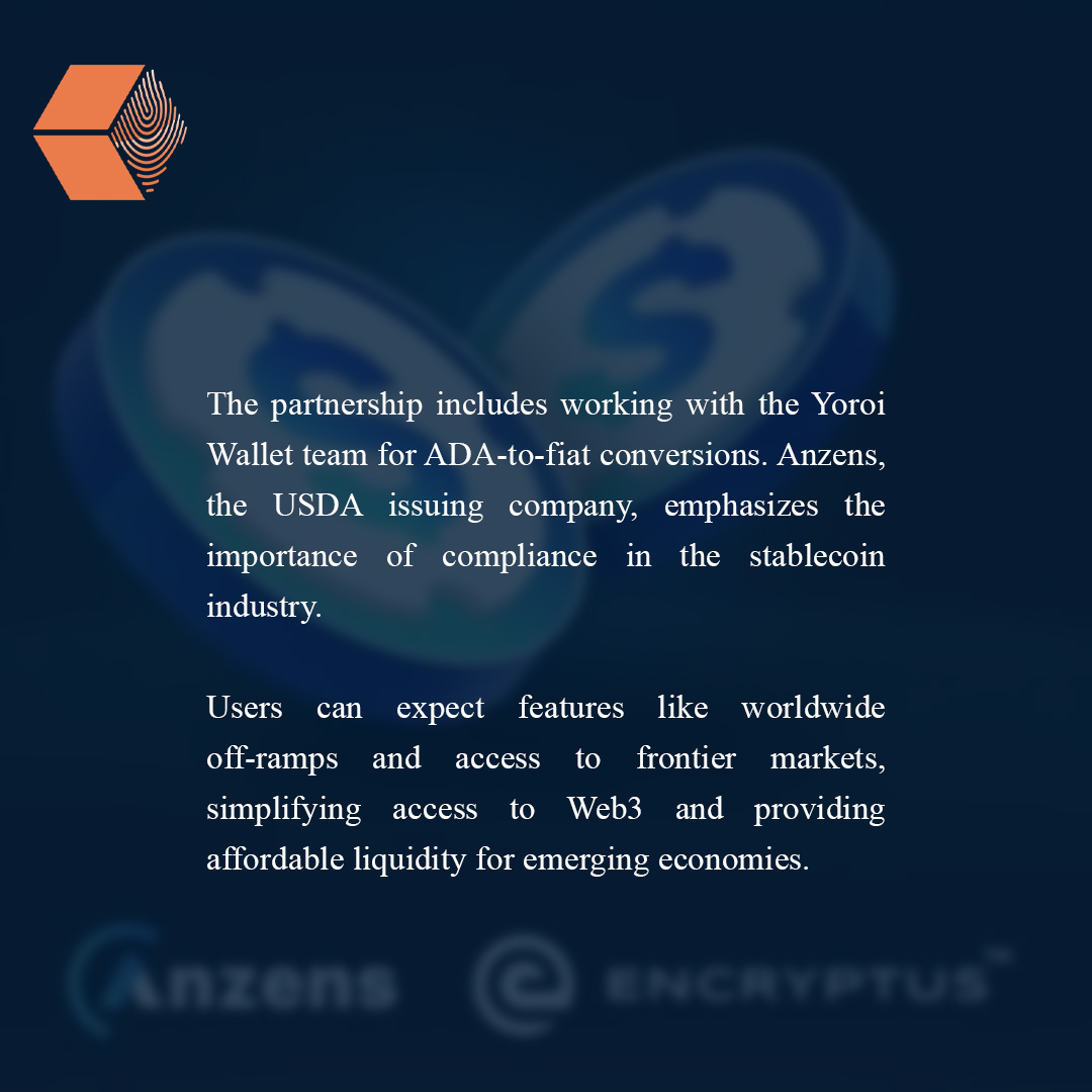 unlockbc's tweet photo. #EMURGO is relaunching the #USDA #stablecoin with #Encryptus, enhancing compliance and #ADAtofiat conversions for #Cardanousers.
Read more ๐
https://t.co/YuiNY5yLQO
#Crypto #UnlockBlockchain #CryptoNews #DigitalCurrency #CryptoTrading #fintech https://t.co/mSj9KTJNvX