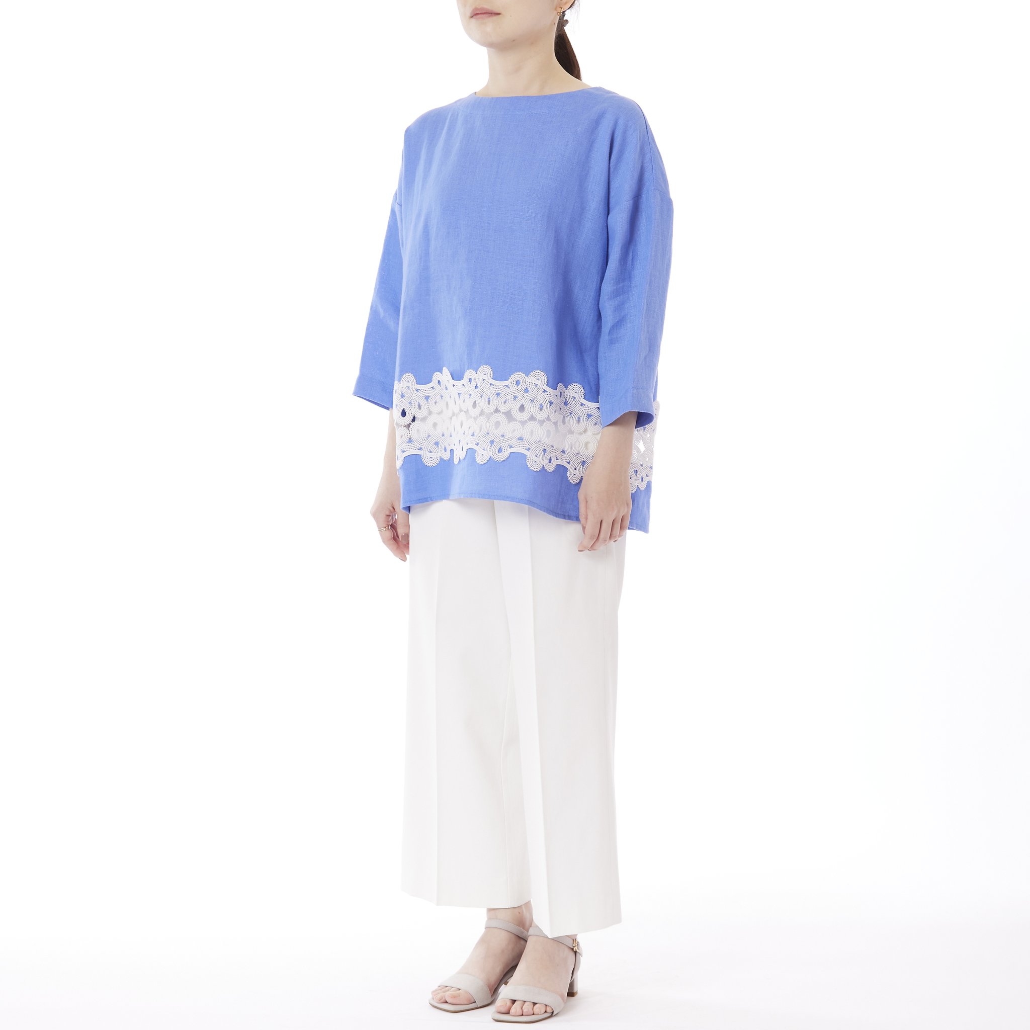 近沢レース店 2025AW Collection 近澤レース店 レース装飾 長袖シャツ