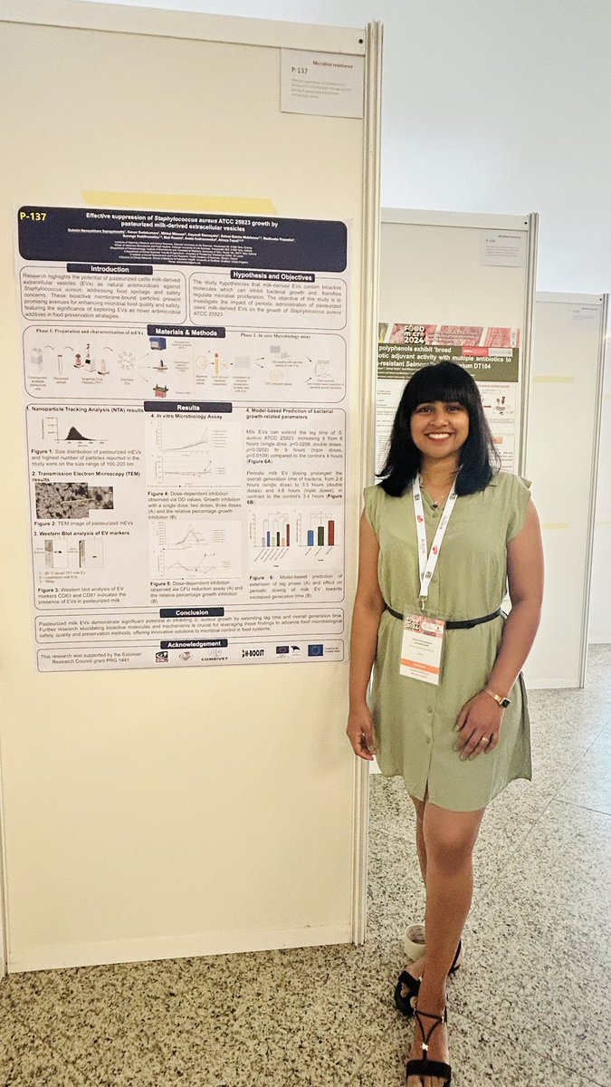 scidulee's tweet photo. Are you traveling to Spain to attend #foodmicro2024 and interested in novel biocontrol method of Staphylococcus aureus? Come see our poster (P-137) on Extracellular vesicles mediated bacterial growth suppression 
#foodmicro2024 #Burgos #spain https://t.co/XmeKsFDwRF