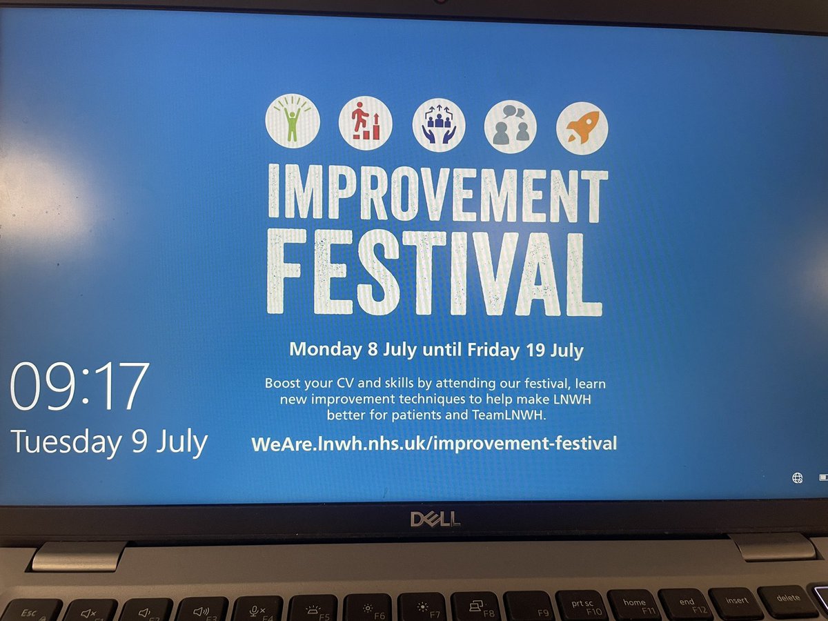 It’s day 2 of our 2-week Improvement Festival at LNWH and we are at Ealing Hospital this morning ready for our in person events! 

Come and say hi, enter some competitions to win prizes, chat to us about your ideas, and more! 

Here’s our screensaver:
