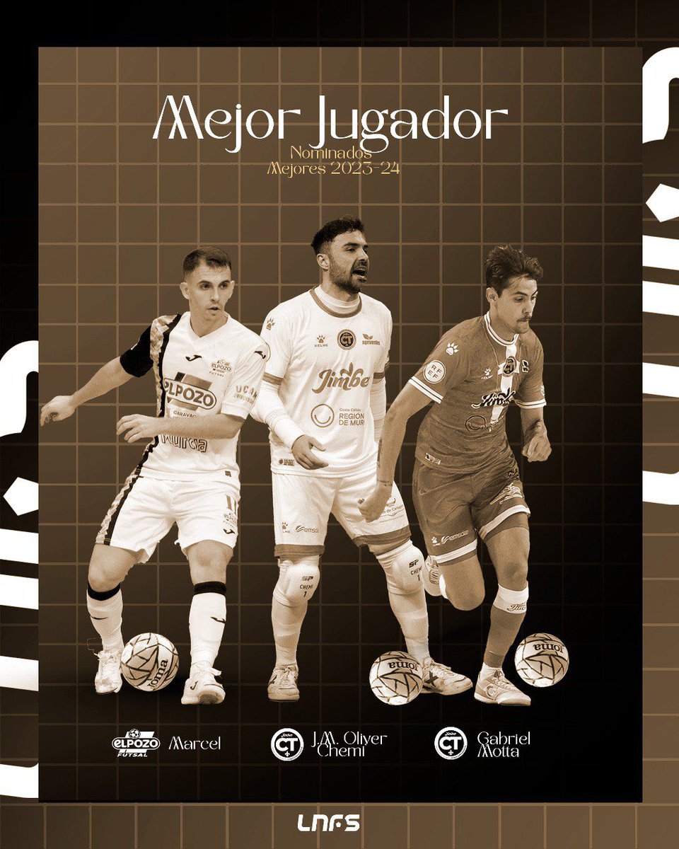 ligaprimefutsal's tweet photo. 🔝💫 Nominados al 𝐌𝐄𝐉𝐎𝐑 𝐉𝐔𝐆𝐀𝐃𝐎𝐑 de la Temporada 2023/24

🌟 @_marcelmarques (@ElPozoMurcia_FS)
🌟 @chemi1996 (@JimbeeCartagena)
🌟 Motta (@JimbeeCartagena)

#LNFS #LigaFutsalProfesional https://t.co/DWHSPJL1W7