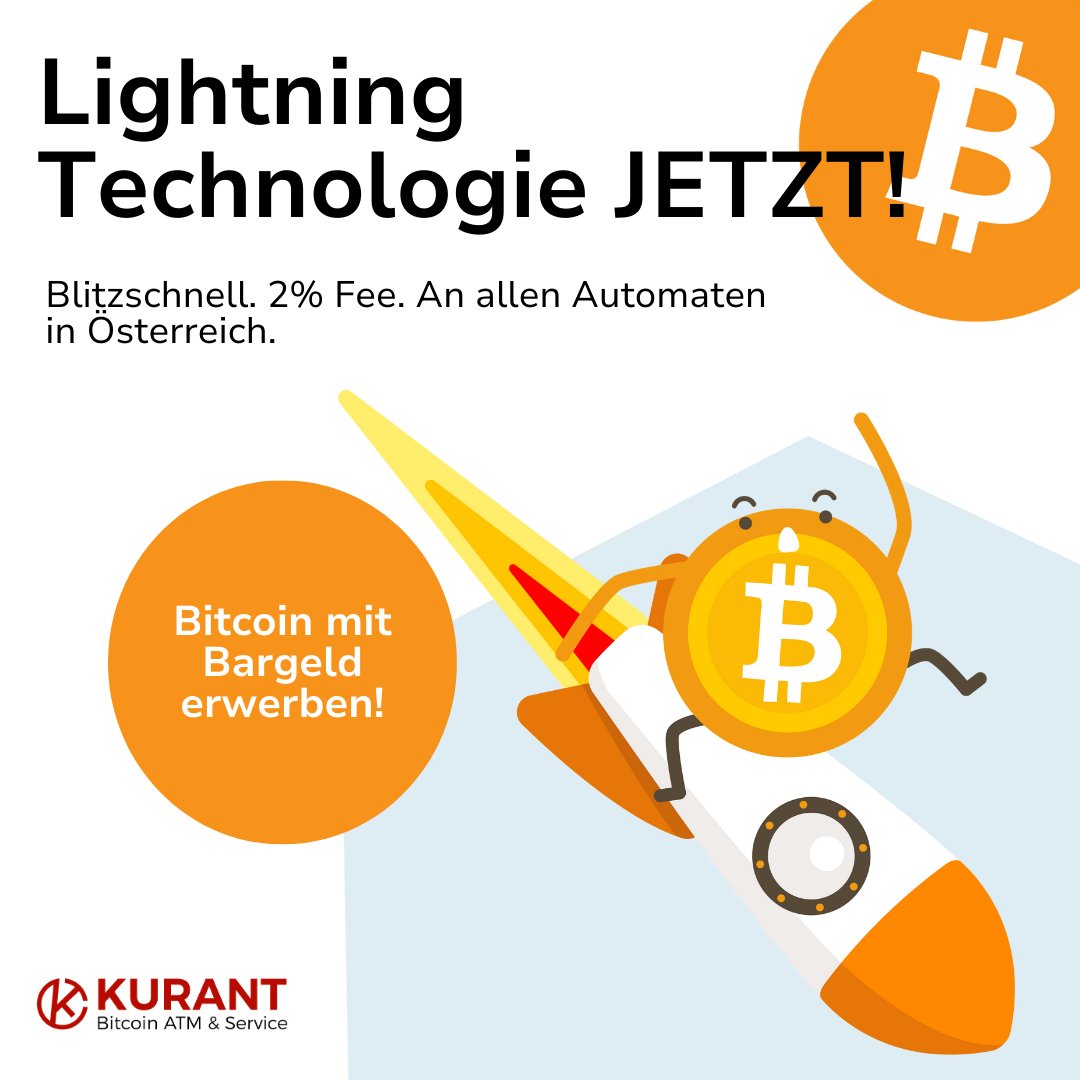 #Lightning an allen KURANT #Bitcoin Automaten in #Österreich! ⚡️⚡️