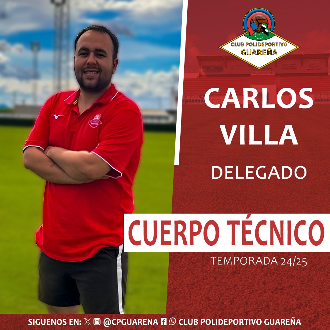 CPGuarena's tweet photo. ✅ 𝗖𝗨𝗘𝗥𝗣𝗢 𝗧𝗘𝗖𝗡𝗜𝗖𝗢
Carlos Villa continuará como Delegado de Equipo por segunda temporada seguida.
#CarlosSeQueda | #VamosCPG ❤️ https://t.co/ywcvrXyBQW