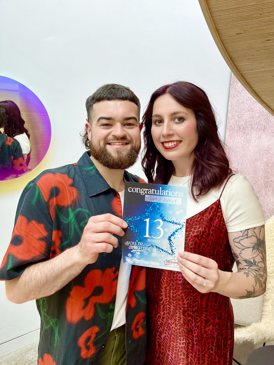 SlimmingWorld's tweet photo. Meet Sam and Sophie, our ✨ first-ever ✨ Two Together winners, who have lost a combined 13st 👏! The duo have twice as much to celebrate, as Sam proposed to Sophie shortly after their win 💍👰. Read their inspiring story here 🤗: https://t.co/PPEdKl1NkI https://t.co/izfJV1Fssm