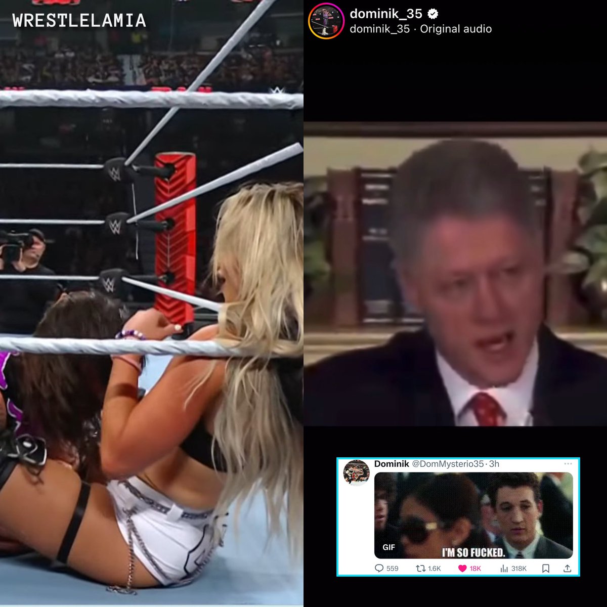 wrestlelamia's tweet photo. Dom knows he’s fuked 😂 https://t.co/pyPhdfWkoB