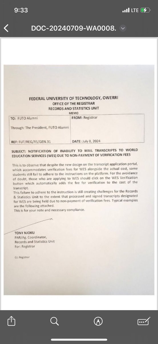 futo_alumni's tweet photo. Records and Statistics Unit to remedy this situation. 
Thanks, and God bless. 

Engr Prof Laz Uzoechi 
National President, FUTO Alumni Association https://t.co/y8hehUiPWs