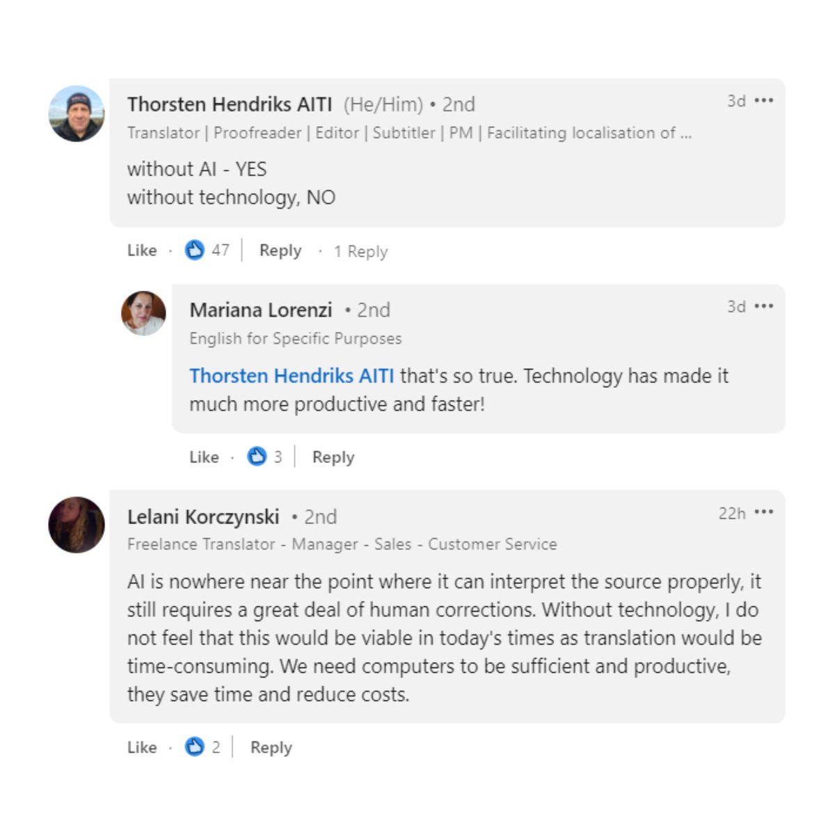 RWSGroup's tweet photo. We asked #LanguageSpecialists if they could carry out their role without the use of #technology and #AI.
Most of your comments acknowledge it would take a lot more time and it certainly helps you to do your best work!
https://t.co/UIox3cLy3h https://t.co/JZIZiAxsj0