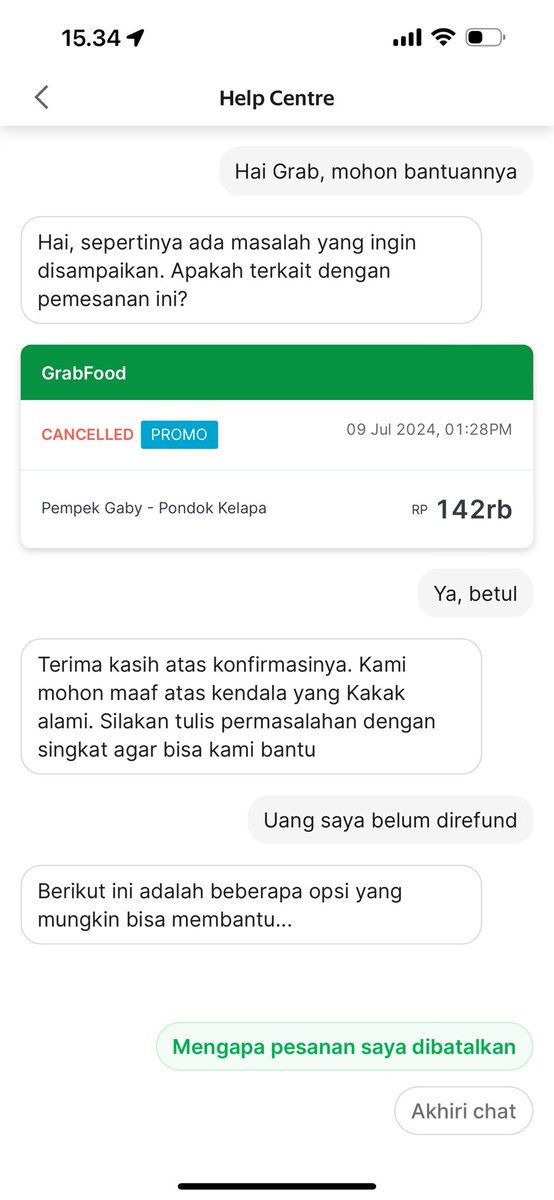 pumpkinlavande's tweet photo. Ini udahlah ga nyambung, ga ada pilihan permasalahan. Asli sekarang fitur chat permasalahan grab kenapa jelek banget ya???? @GrabID https://t.co/7mshfpyAnp