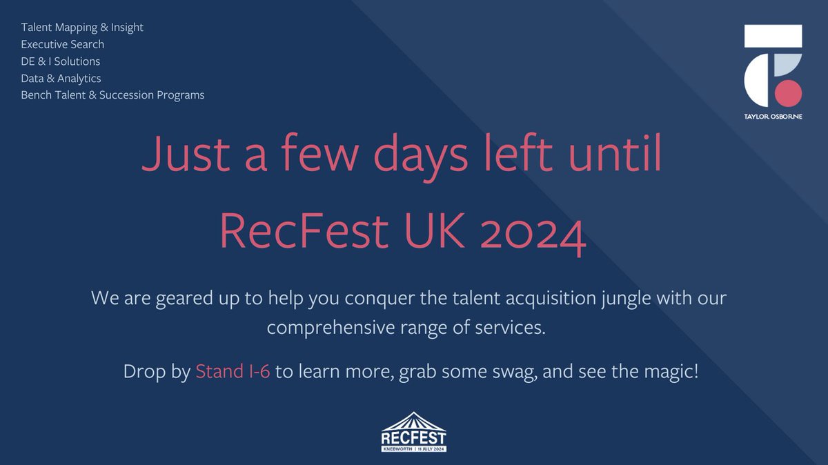 toresearch's tweet photo. #TalentSolutions #Transparency #TaylorOsborne #RecFestUK #RecFest #Sponsorship #inhouse #recruitment #resourcing #TA #HR #TAProfs #Talent Acquisition #talentdiversity #ExecutiveSearch https://t.co/Kf29XlBNVk