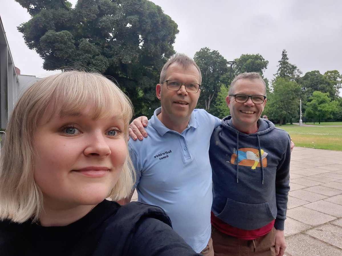 thom_crabbe's tweet photo. Thanks @BBC3CR and especially @HollyNichols_ for getting Ed and me on Andy Collins Breakfast Show to talk about today's #BedfordshireGames for people with learning disability https://t.co/lVIPLRsYyh