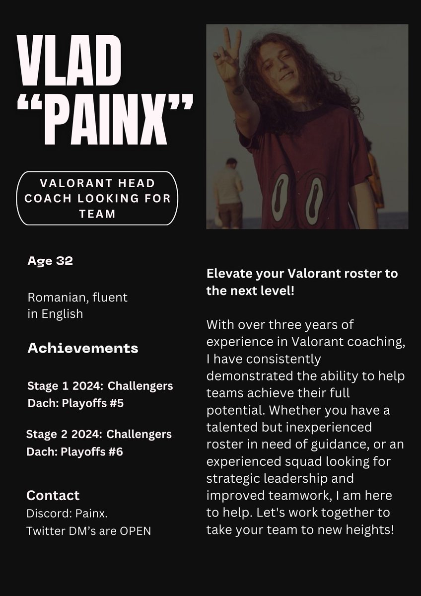 🔴LFT/LFO as a Head Coach/Assistant Coach🔴

While still with <a href="/DIVIZONgg/">DIVIZON</a>  I am looking for other options as a Head Coach/Assistant Coach , part time or full time! 👀

♥️ and reposts are appreciated!