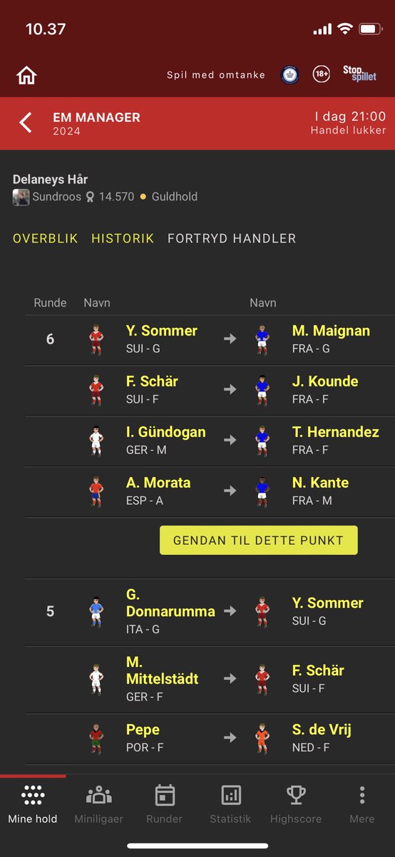 Sundroos's tweet photo. @guldnaalen_pod Kære mægtige Guldnål

1.000.000 efter førstepladsen i miniligaen og med 6 hold foran mig, som alle går ind på Spanien/Holland, hvad tænker I så om følgende overvejelser.

Eller burde man så satse helt stort og også skifte Cucurella og Ruiz til franskmænd? https://t.co/rdk0JFMRTZ
