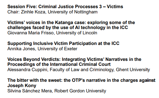 Human Rights Law Centre (HRLC) (@uonhrlc) on Twitter photo Our first session of the day concludes our exploration of criminal justice processes, this time with a focus on victims. Chaired by <a href="/Zinhle_Koza/">Zinhle Koza</a> with speakers Giovanna Frisso <a href="/UniLincolnLaw/">Lincoln Law School</a>, Annika Jones <a href="/ExeterLawSchool/">Exeter Law School</a>, <a href="/alecuppini/">Alessandra Cuppini</a> & <a href="/silsanchezmera/">Silvina Sánchez Mera</a> #UoN_ICL24 #IntlCrimJustice Our first session of the day concludes our exploration of criminal justice processes, this time with a focus on victims. Chaired by <a href="/Zinhle_Koza/">Zinhle Koza</a> with speakers Giovanna Frisso <a href="/UniLincolnLaw/">Lincoln Law School</a>, Annika Jones <a href="/ExeterLawSchool/">Exeter Law School</a>, <a href="/alecuppini/">Alessandra Cuppini</a> & <a href="/silsanchezmera/">Silvina Sánchez Mera</a> #UoN_ICL24 #IntlCrimJustice