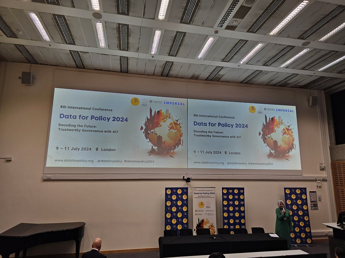 Good to be back <a href="/imperialcollege/">Imperial College London</a> for the 8th edition of <a href="/Data_and_Policy/">Data & Policy</a> to discuss the governance process of AI. Opening by 
<a href="/ZeynepEngin/">Zeynep Engin, PhD 🌍</a>,  Mark Kennedy, Ian Walmsley, and Sir Ian Diamond.