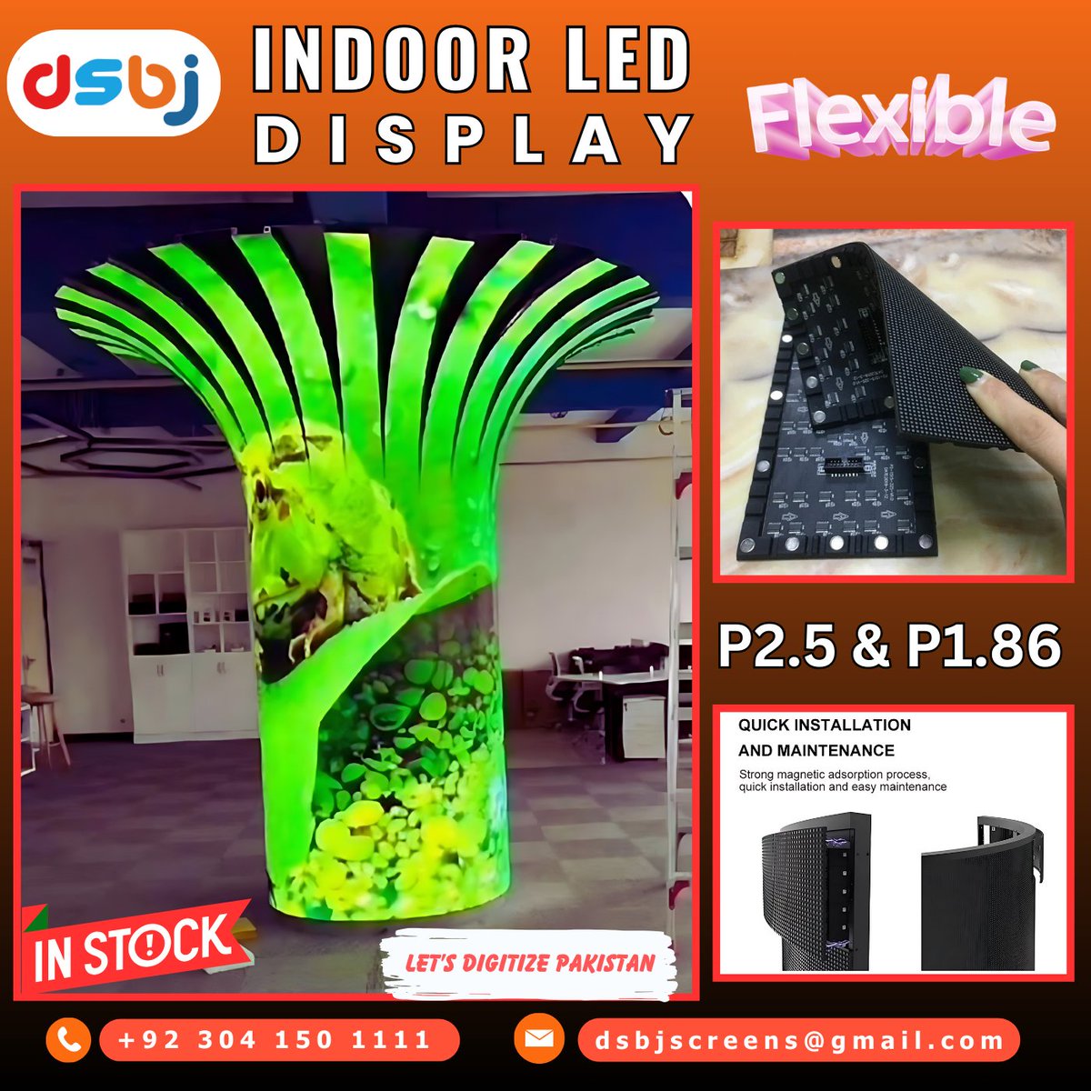 dsbjscreens's tweet image. The P2.5 and P1.86 flexible LED modules provide outstanding display performance, exceptional reliability, and superior color consistency
0304 1501111
#IndoorandoutdoorPriceforsale #ledwalldisplay , #smdscreen #smdscreens #SMDScreenbestSuppliers #alnoorsmd
#flexibleleddisplay