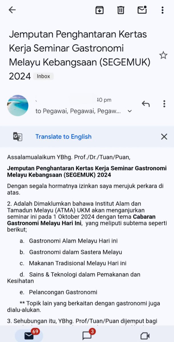 lilyzahani's tweet photo. Nama seminar ni 😭😭😭 https://t.co/HJdBIZXZxx