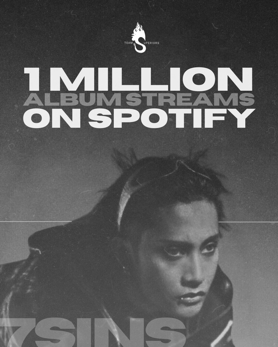team_superiors's tweet photo. #FELIP hits 1 MILLION album streams on Spotify for 7 sins! ⚡️

Keep listening to @felipsuperior's new album &amp; share his awesome music with your fam &amp; crew 💣

#7sinsGlobalTopAlbumsDebut
#FELIP_7sins https://t.co/rb2HWPGlwp