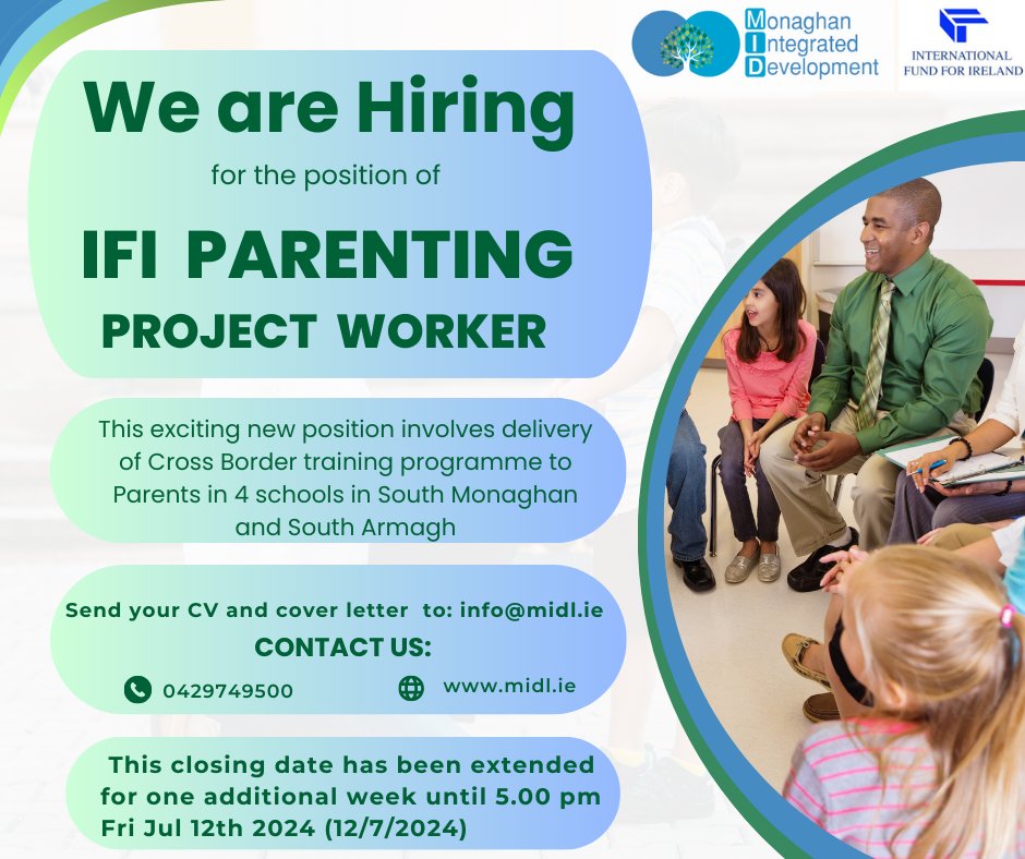 Exciting opportunity!!
The closing date for this position has been extended for one additional week until 5.00 pm Fri Jul 12th 2024 (12/7/2024)
For further information please see below link:
midl.ie/index.php/news…