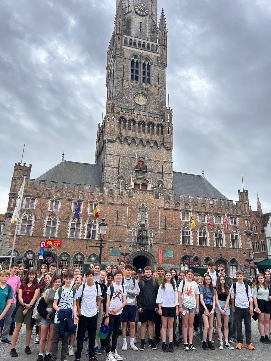 Music and drama tour in Bruges today! Bit cloudy, but having a great time!