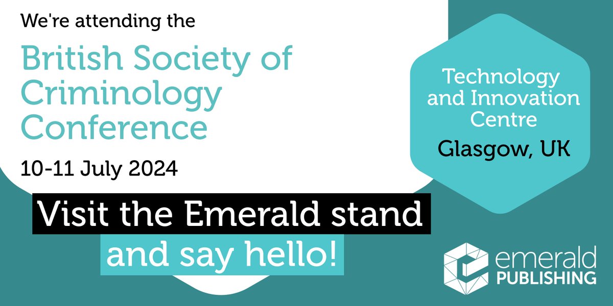 EmeraldFairSoc's tweet image. We’re excited to be attending the @BSC2024Strath British Society of Criminology Conference 2024!

We look forward to discussing your research and publishing needs.

#Criminology #BSC2024 @UniStrathclyde @katy_mathers