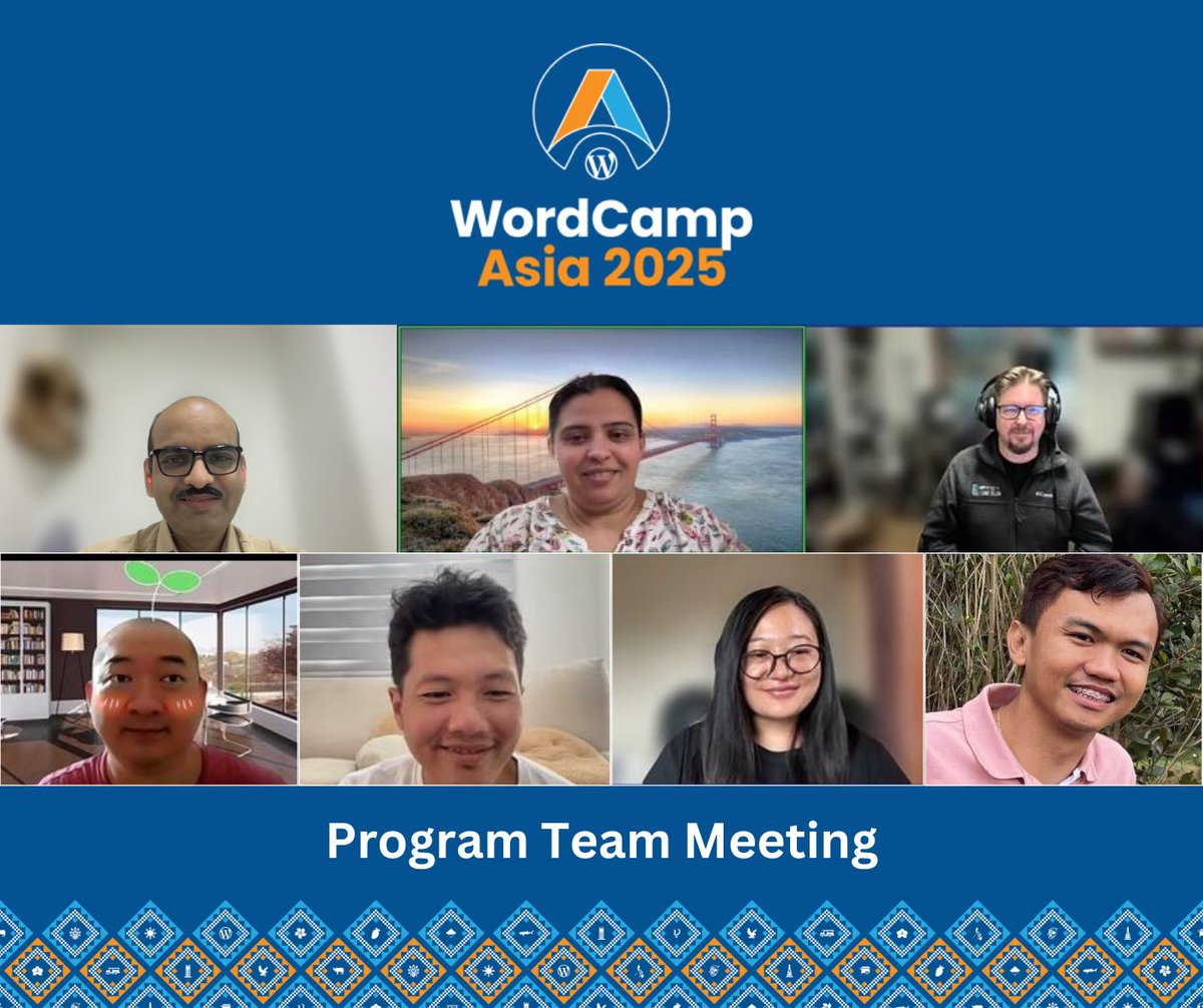 Last week, we announced the call for speakers for <a href="/WordCampAsia/">WordCamp Asia</a> 2025, &amp; the incredible applications are already rolling in! 🚀

Meet the team making it happen. 👋 We’re the program team! HI! 😎

Thinking about speaking? Apply now! 👇
asia.wordcamp.org/2025/call-for-…

#WCAsia #WordPress