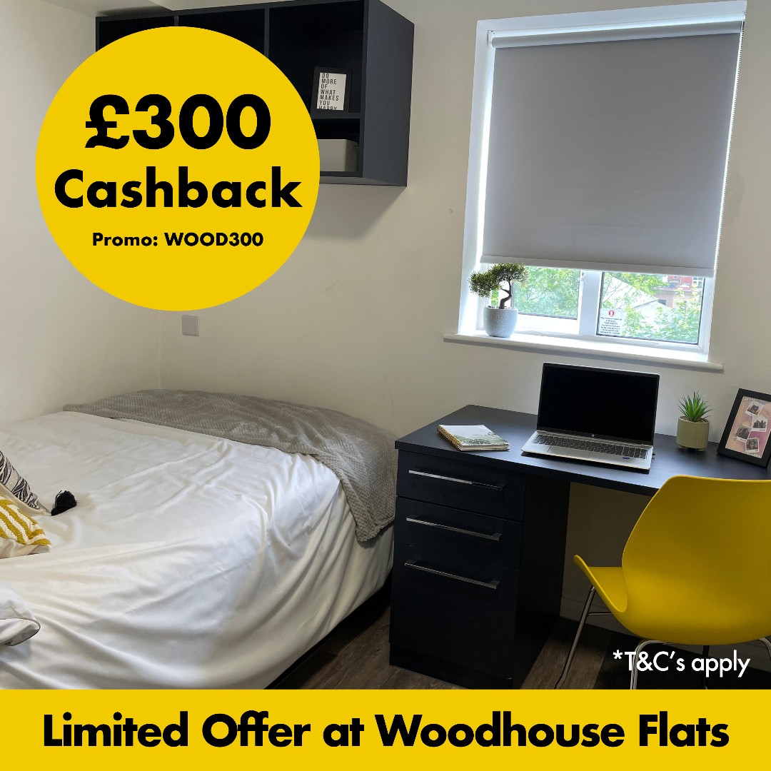 MansionStudent's tweet photo. #WoodhouseFlats is 2 mins from the #uniofleeds. We're offering £300 cashback when you book a premium ensuite room. #allbillsincluded and a washing machine in each kitchen. PLUS #Referafriend and get £200 cashback too!   https://t.co/UduewtVP35 #manionstudent #studentaccommodation https://t.co/7UU93KBSU9