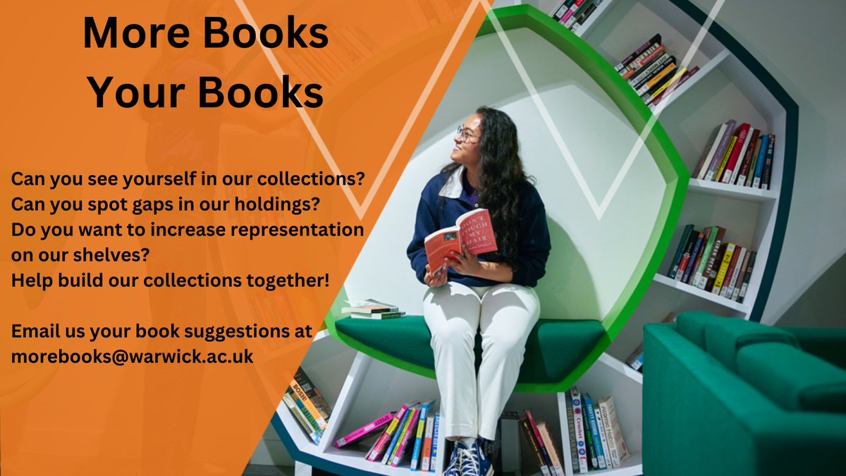 Wolfson Research Exchange (@researchex) on Twitter photo 👤Can you see yourself in our collections?
👀Can you spot gaps in our holdings?
🗣️Do you want to increase representation on our shelves?
Help build our collections together!📚
email us your book suggestions at morebooks@warwick.ac.uk 👤Can you see yourself in our collections?
👀Can you spot gaps in our holdings?
🗣️Do you want to increase representation on our shelves?
Help build our collections together!📚
email us your book suggestions at morebooks@warwick.ac.uk