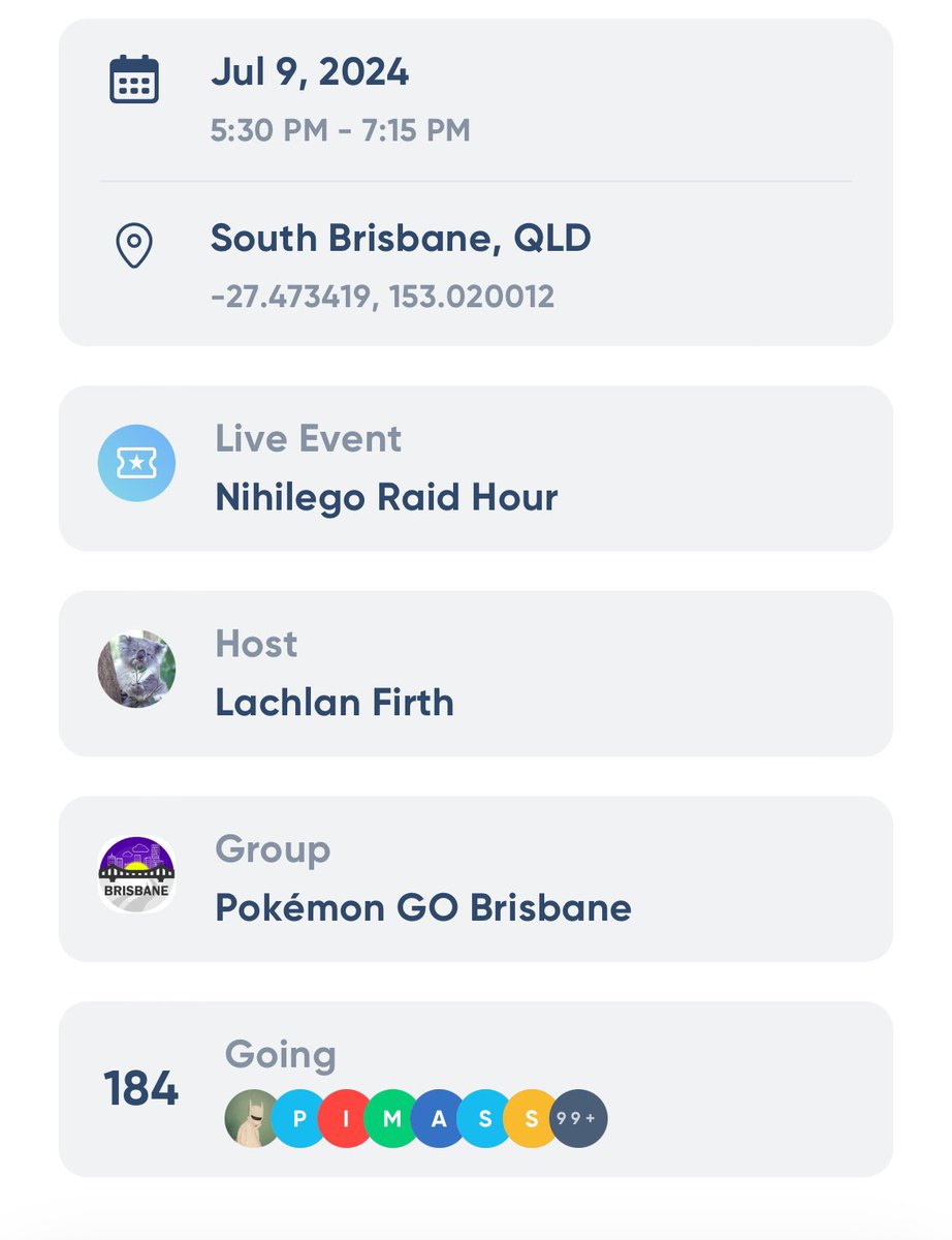 Brisbane Nihelego raid hour tonight #pokemongo <a href="/PokemonGoApp/">Pokémon GO</a> <a href="/gocastpodcast/">GOCast: a Pokémon GO Podcast</a> <a href="/pkmncast/">PKMNcast</a> the Power of Campfire! Much smaller group by 7pm