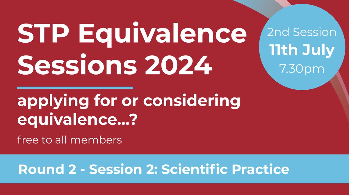 There is still time to sign up for this round of sessions which continue this Thursday (11th July @ 19:30)

Whether you're considering equivalence or in the application process, these sessions are a must-attend.

Sign up here👉scst.org.uk/equivalence-se…

#STPequivalence