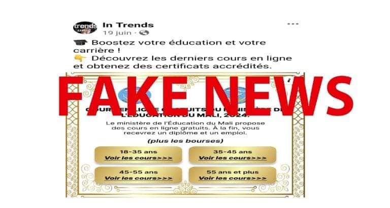 BenbereM's tweet photo. Une fausse annonce de cours gratuits en ligne, attribuée au ministère de l’Éducation nationale, est devenue virale.
Qu'en est-il vraiment❓
On vous explique tout👉https://t.co/zubPfe7x5T
#InfoCheck #BenbereVerif https://t.co/3Lp6QdgqZi