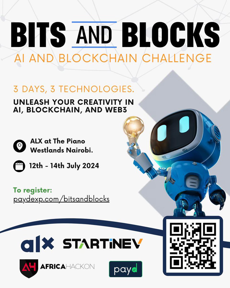 Bits &amp; Blocks: #AI and #Blockchain Challenge.

Join us for an exhilarating 3-day #hackathon where your creativity will be put to the test in the realms of #AI, #Blockchain, and 
#Web3.

Register: paydexp.com/bitsandblocks 
Use code BITSANDBLOCKS for 70% off tickets

#bitsandblocks