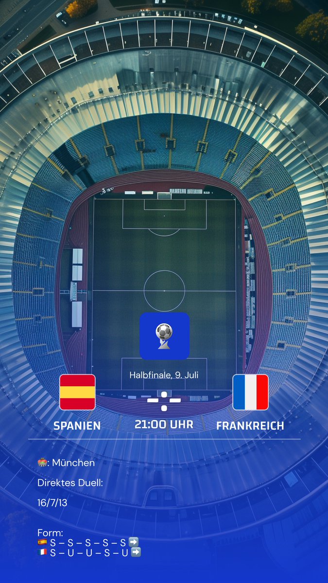 EM_2024_'s tweet photo. Die 🔥heiße Phase bei der EM 2024 hat begonnen !!! Im ersten Semifinale trifft Deutschland-Bezwinger Spanien auf Mbappe und Co.💥Wem gelingt der Einzug ins Finale? 
➡️ Mehr Infos zu dem Spiel findest du auf unserer Website 
#EURO2024 #EM #halbfinale #finale https://t.co/Y2RiEoUx6i