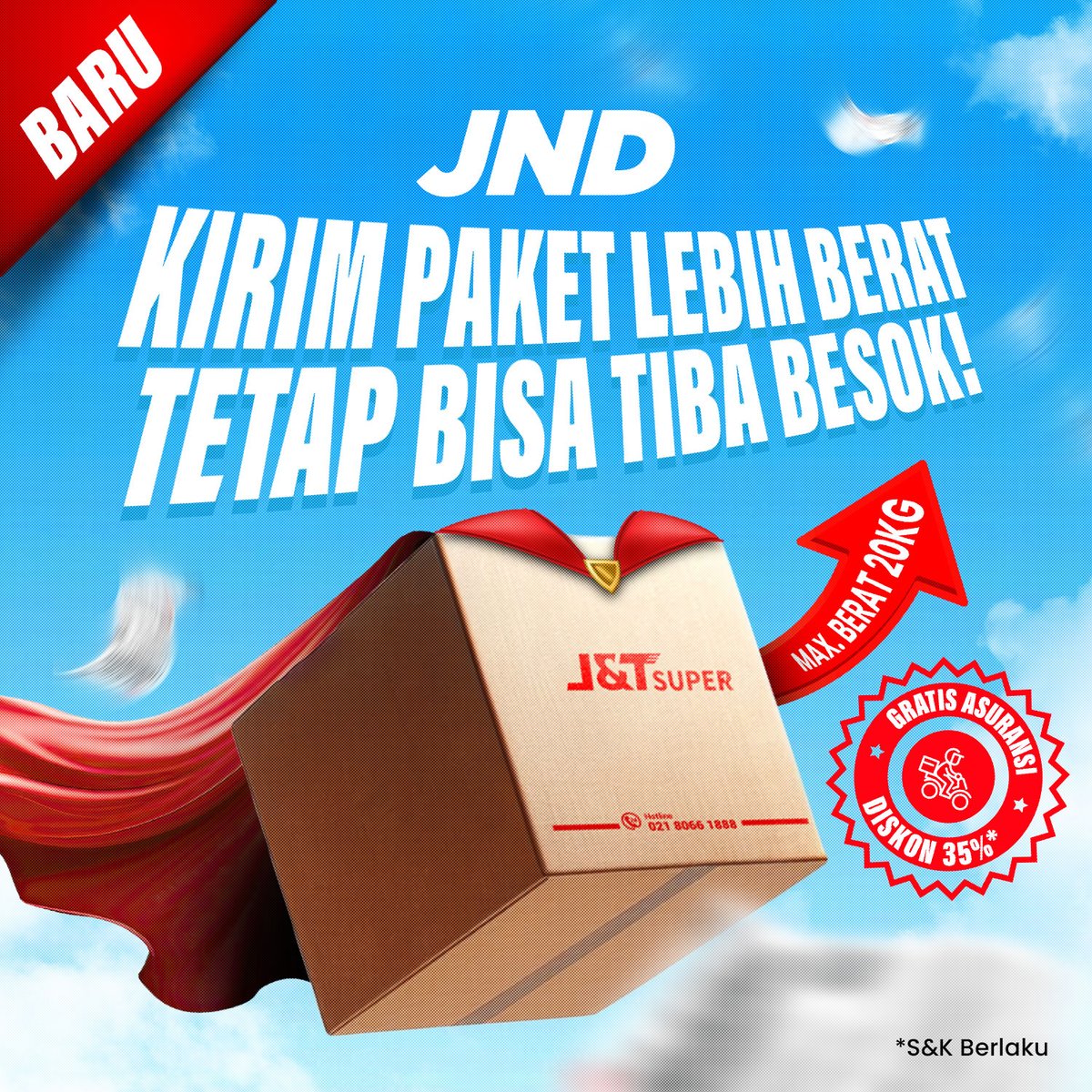 jntexpressmks's tweet photo. TAMBAHAN LAMPU.pdf
Kini kamu bisa kirim paket hingga berat maks. 20Kg menggunakan layanan JND loh!

Eits, gak perlu khawatir ongkir mahal. Ada juga tambahan diskon ongkir 35% Loh. Promo diskon berlaku hingga 30 September 2024

Yuk kirim paket mu pakai layanan JND

#jntexpressid https://t.co/jYgRJeS20w