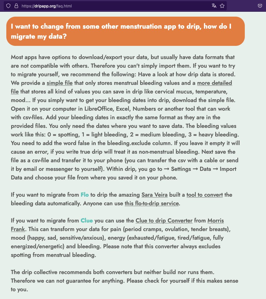 drip. period & fertility app tweet media