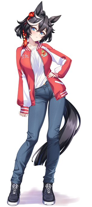 「昔はへそ出してたらしまえって怒られたけどな…これがオシャレか?」  暑いので、ホットパンツと太もものストリートのファッションはカツラギエースにとても似合うと思います。  SKEBご依頼有難うございました  #ウマ娘 #カツラギエース