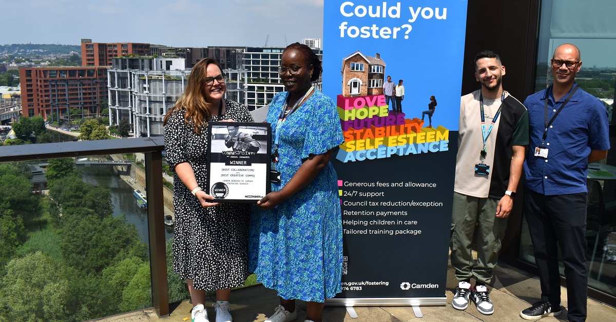 CAN (@counciladnet) on Twitter photo Congrats to the dedicated Fostering Team <a href="/CamdenCouncil/">Camden Council</a> for their part in the #UnAwards winning film “Any of Us” 👏 Our <a href="/elerisalter/">Eleri Salter</a> presented the award to Brenda Amisi-Hutchinson, Marco Reis & <a href="/TimAldridgeDCS/">Tim Aldridge</a>. Find out about the ongoing project: tinyurl.com/zvskrzcb #LocalGov Congrats to the dedicated Fostering Team <a href="/CamdenCouncil/">Camden Council</a> for their part in the #UnAwards winning film “Any of Us” 👏 Our <a href="/elerisalter/">Eleri Salter</a> presented the award to Brenda Amisi-Hutchinson, Marco Reis & <a href="/TimAldridgeDCS/">Tim Aldridge</a>. Find out about the ongoing project: tinyurl.com/zvskrzcb #LocalGov