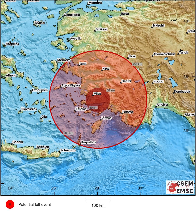 Muhtemelen 1 dakika 17 saniye önce Muğla veya çevresinde #deprem hissedildi. Hissettin mi? Raporunu paylaş: emsc-csem.org
⚠️ Bu, henüz sismik olarak doğrulanmayan, otomatik kitle kaynaklı bir algılamadır.