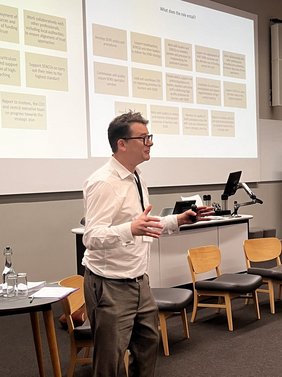 EmmaDibden's tweet image. Tapping into a rich vein of strategic thinking for SEND - my hope for today’s #SENDConference. A really great start learning from the work of 40 MAT #SEND leaders through @DavidBartram_ 
#Ifnotuswho @GL_Assessment