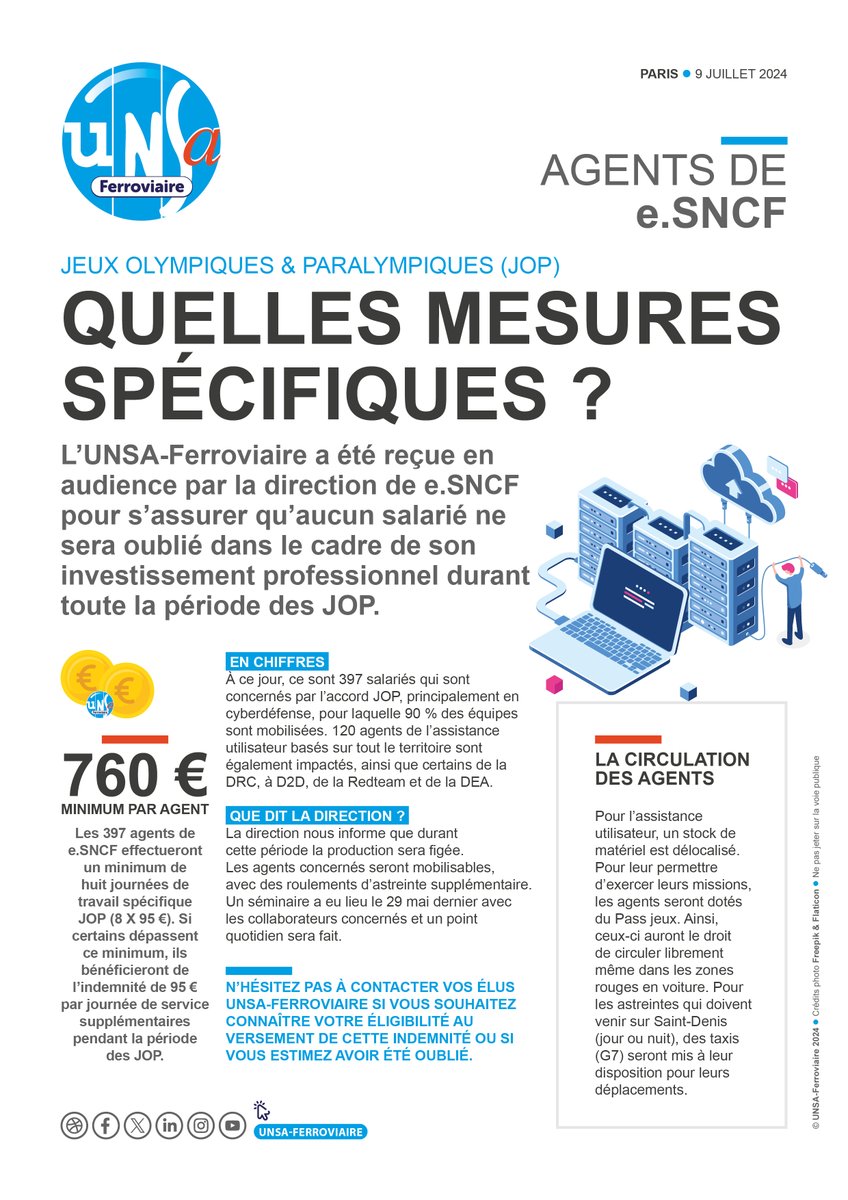 UNSAFerro_Off's tweet photo. // AGENTS DE https://t.co/eDO1MKEHE6 // #JOP de Paris 2024 : quelles mesures salariales concrètes pour vous ❓ #UnsaVousInforme

En savoir plus ▶ https://t.co/o6AJoYQUcp https://t.co/RR3MT0sbkM