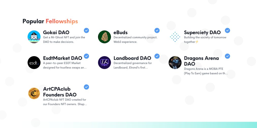 TidyMeOrg's tweet image. NEW on our Explore page: Popular Fellowship DAOs⚡️

👉 the updated Explore page now shows the most popular Fellowship DAOs sorted by their users' activity🌱

– enabling you to find &amp;amp; participate in the most ACTIVE communities🔥

more Explore features to come soon✅