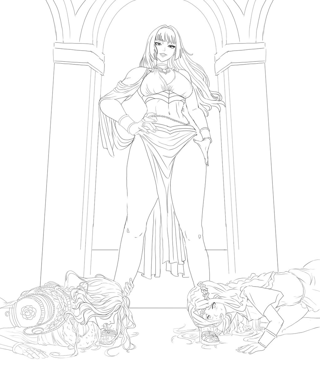 QueenMiko2's tweet photo. Even the twin prodigies succumb to the charme of the greatest of all outer gods as Miko claimed the lands between and freed it of the influence of the greater will rendering the Eldenring to nothing more than a pretty accesoire. #GoddessMiko #ELDENRING https://t.co/ma9sxolWzW