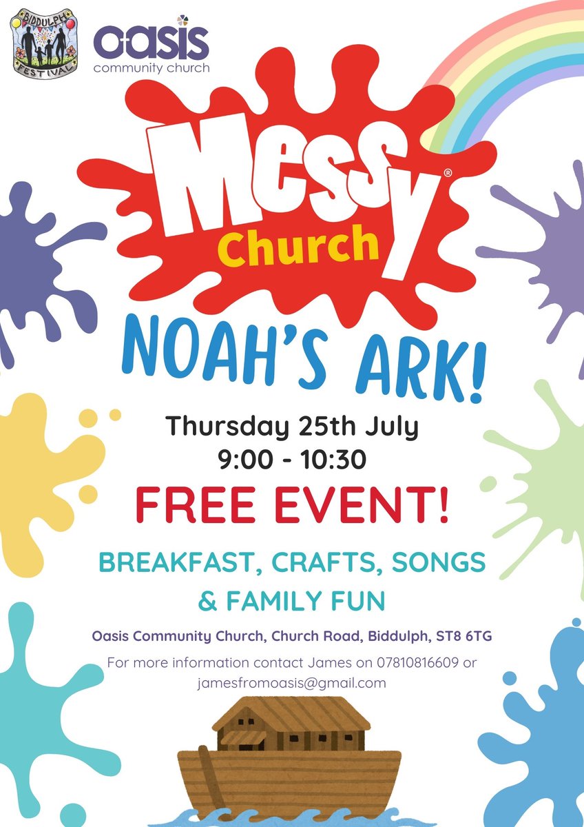BiddFestival's tweet photo. @OasisBiddulph have two events available to attend this Biddulph Festival. 
Free to attend with breakfast and family-fun at both! 
Get in touch directly for more information or to book your place. 

#biddulphfestival #oasisbiddulph https://t.co/tPy8BRP4lK