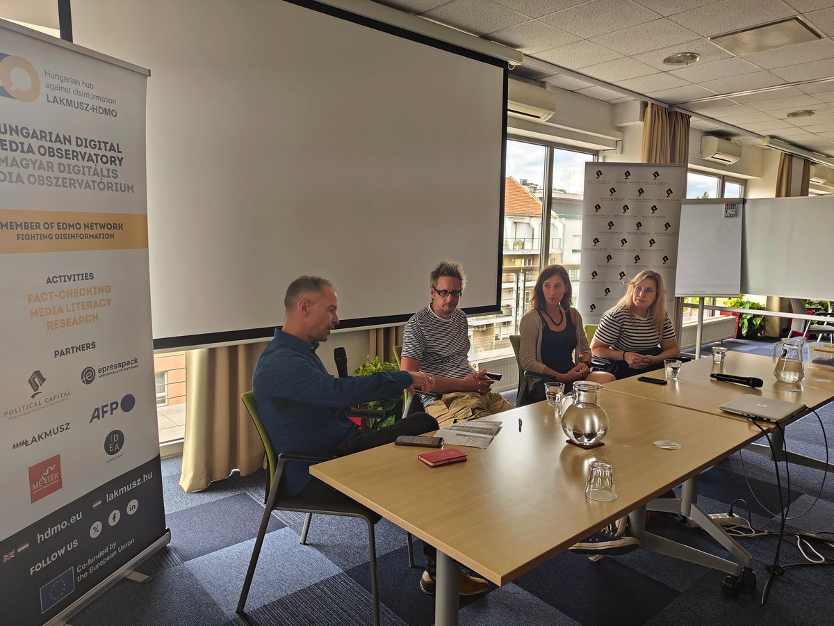 HdmoHub's tweet photo. 👥 The #fight against #disinformation was also a topic at this year's @Pol_Cap Summer University. We talked about the work of #HDMO during the panel entitled "Infotainment, clickbait, disinformation: how much of the facts do we sacrifice as journalists?" https://t.co/dETbzPFKI7