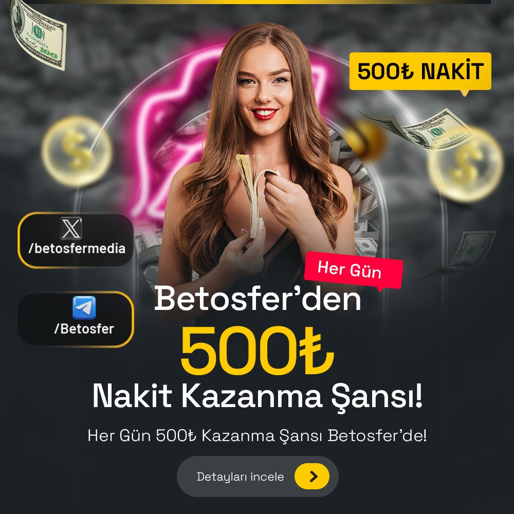 Betosfer_2025's tweet image. 🏆BETOSFER'DEN BÜYÜK  #ETKİNLİK 

TELEGRAM VE TWİTTER'A ÖZEL

⚡️MİNİMUM 3 DEFA 500 TL YATIRIMI OLAN 

🎁 5 KİŞİYE 500 TL!

ÇEKİLİŞE KATILMAK İÇİN 

forms.gle/51speyDirGN8Hp…

osfer.link

👑HER AKŞAM 21:00 DA ÖDÜLÜNÜ KAZAN!

🌍 BETOSFER ile dünyaları kazanın!