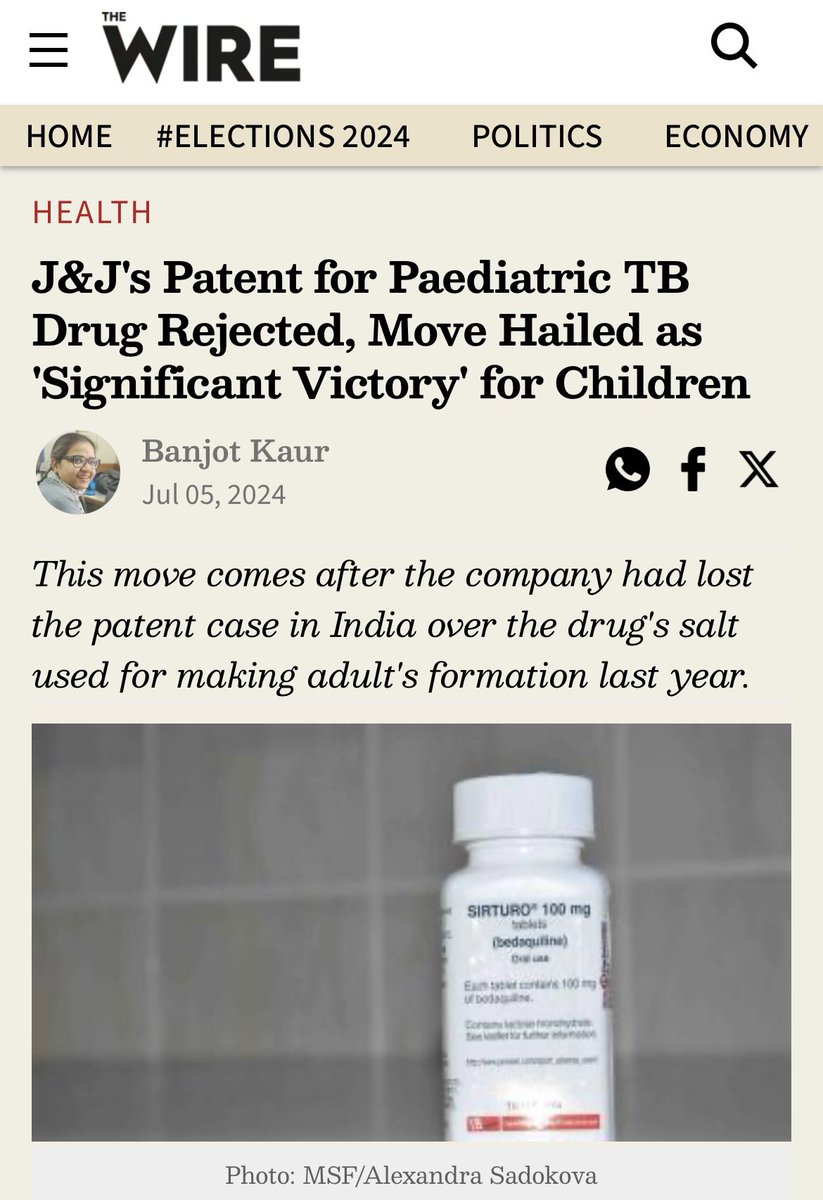 Crucial decision for affordable and accessible paediatric TB treatment in India. 

Read: m.thewire.in/article/health…